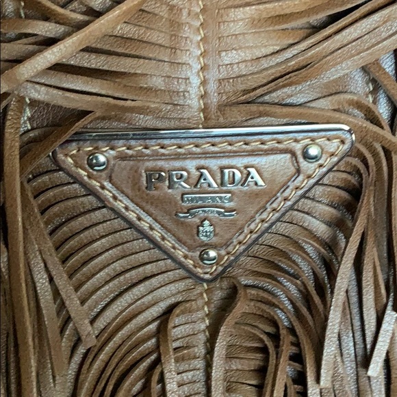 **SOLD** Prada Fringe Brown Leather Tote - Picture 2 of 7